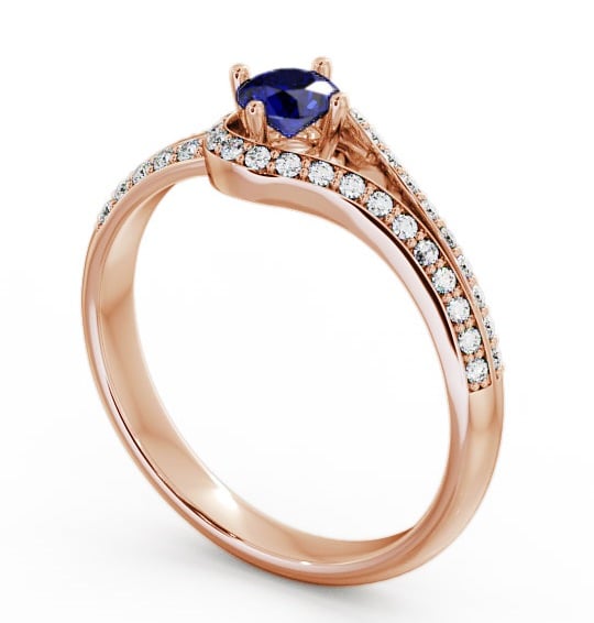 Open Halo Blue Sapphire and Diamond 0.57ct Ring 18K Rose Gold ENRD58GEM_RG_BS_THUMB1