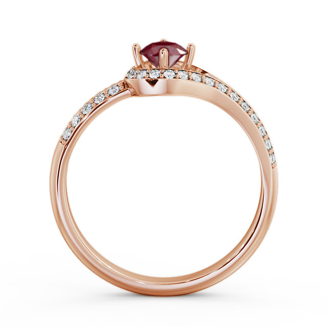 Open Halo Ruby and Diamond 0.57ct Ring 18K Rose Gold - Cameley ENRD58GEM_RG_RU_UP