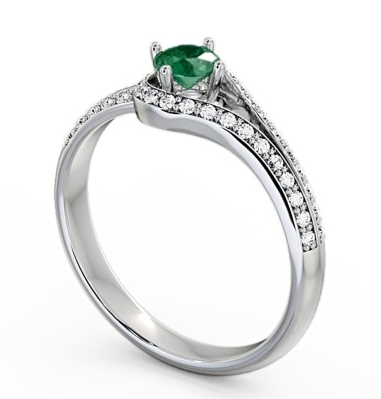 Open Halo Emerald and Diamond 0.50ct Ring Platinum ENRD58GEM_WG_EM_THUMB1 