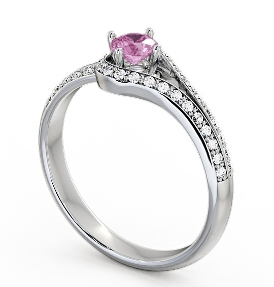 Open Halo Pink Sapphire and Diamond 0.57ct Ring Palladium ENRD58GEM_WG_PS_THUMB1