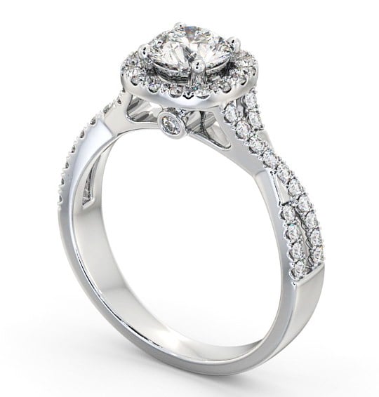 Halo Round Diamond Engagement Ring Platinum - Balavil ENRD59_WG_THUMB1