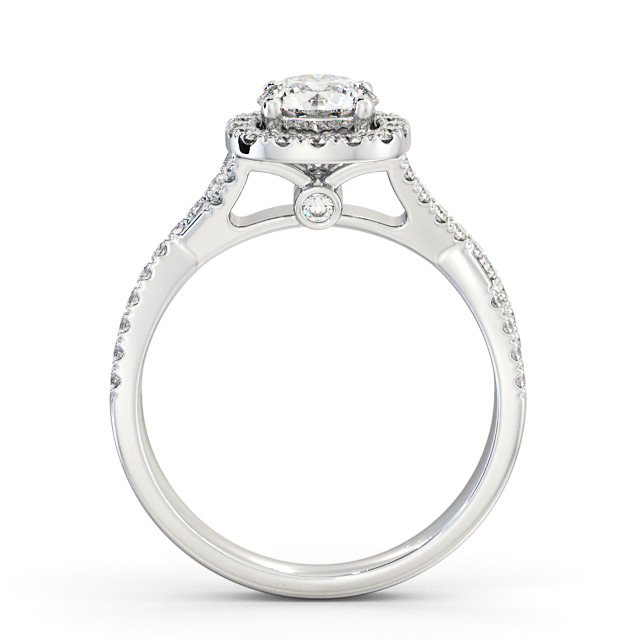 Halo Round Diamond Engagement Ring 18K White Gold - Balavil ENRD59_WG_UP