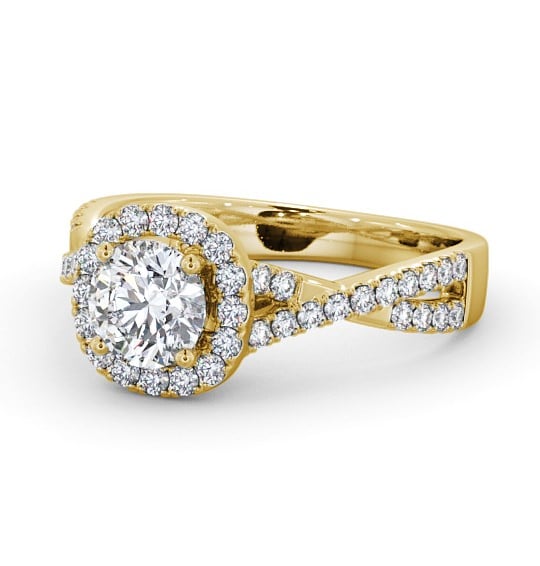  Halo Round Diamond Engagement Ring 18K Yellow Gold - Balavil ENRD59_YG_THUMB2 