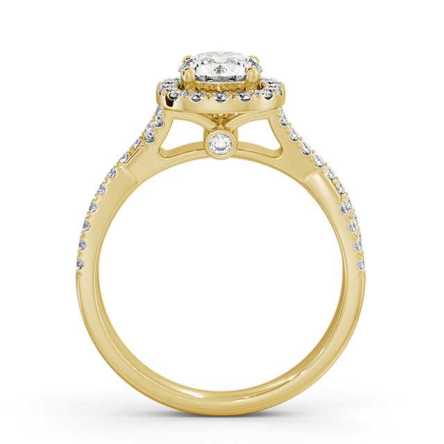 Halo Round Diamond Engagement Ring 9K Yellow Gold - Balavil ENRD59_YG_UP