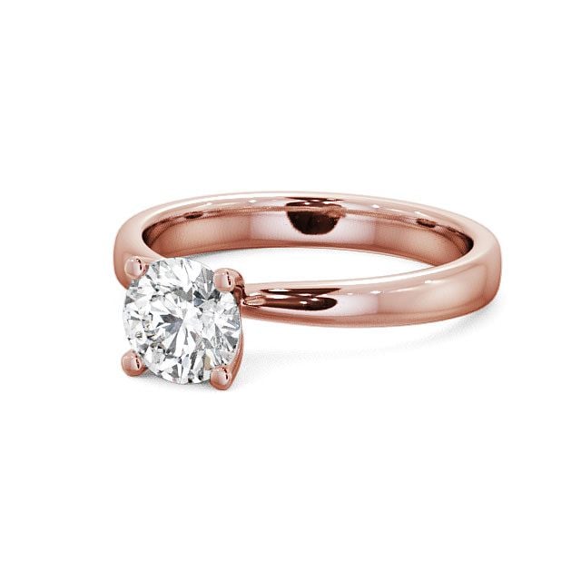 Round Diamond Engagement Ring 18K Rose Gold Solitaire - Marley ENRD5_RG_FLAT