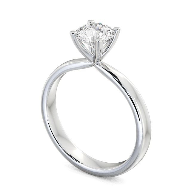 Round Diamond Engagement Ring 18K White Gold Solitaire - Marley