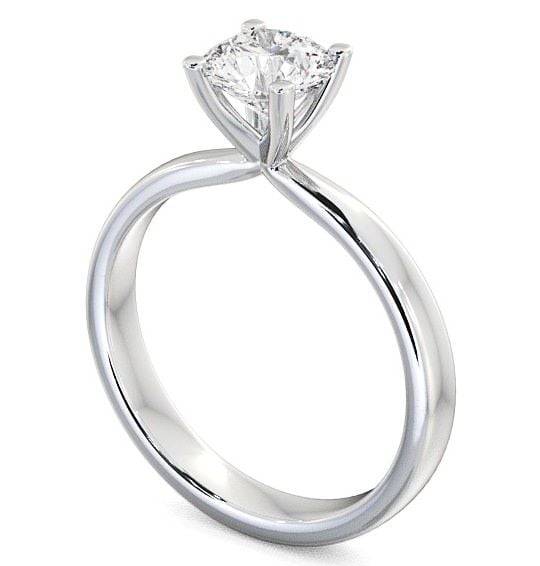 Round Diamond Engagement Ring 9K White Gold Solitaire - Marley ENRD5_WG_THUMB1