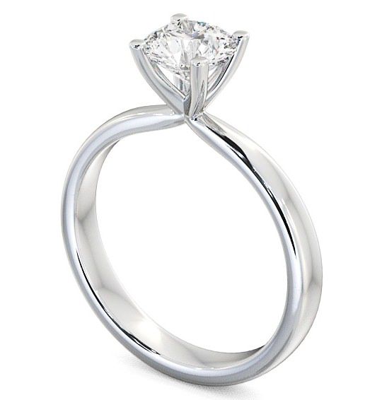 Round Diamond Pinched Head Engagement Ring 18K White Gold Solitaire ENRD5_WG_THUMB1