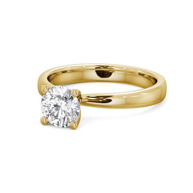 Round Diamond Engagement Ring 9K Yellow Gold Solitaire - Marley ENRD5_YG_FLAT