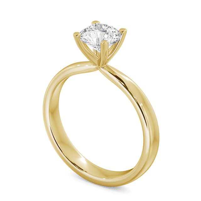 Round Diamond Engagement Ring 9K Yellow Gold Solitaire - Marley ENRD5_YG_SIDE