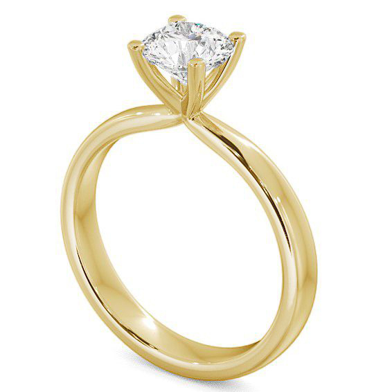 Round Diamond Pinched Head Engagement Ring 18K Yellow Gold Solitaire ENRD5_YG_THUMB1 