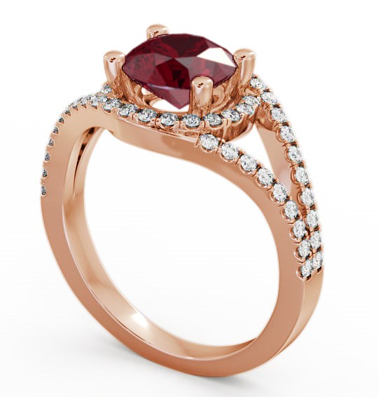 Halo Ruby and Diamond 1.94ct Ring 18K Rose Gold ENRD60GEM_RG_RU_THUMB1