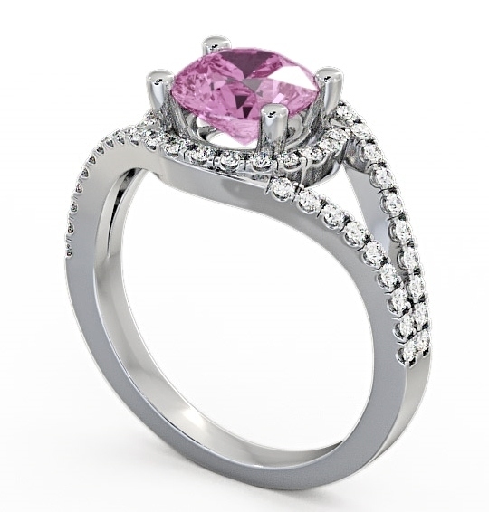 Halo Pink Sapphire and Diamond 1.94ct Ring Palladium ENRD60GEM_WG_PS_THUMB1