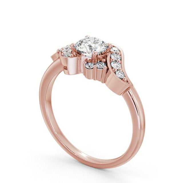 Round Diamond Engagement Ring 9K Rose Gold Solitaire - Milo ENRD61_RG_SIDE