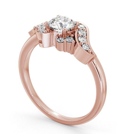 Round Diamond Unique Style Engagement Ring 18K Rose Gold Solitaire ENRD61_RG_THUMB1