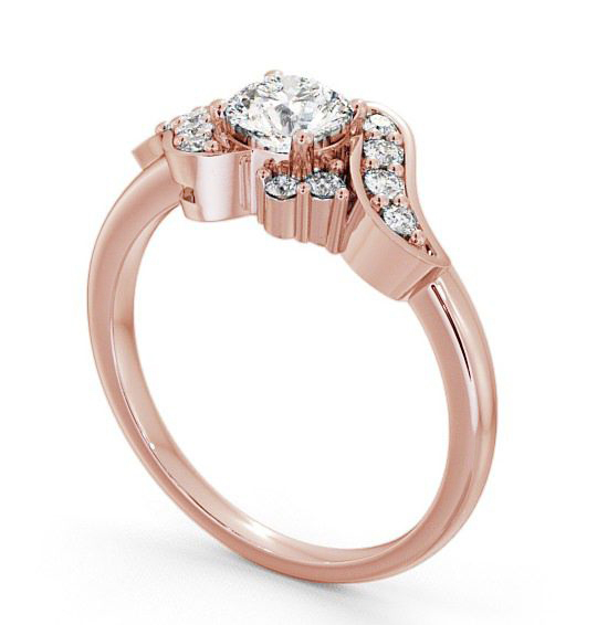 Round Diamond Unique Style Engagement Ring 9K Rose Gold Solitaire ENRD61_RG_THUMB1 