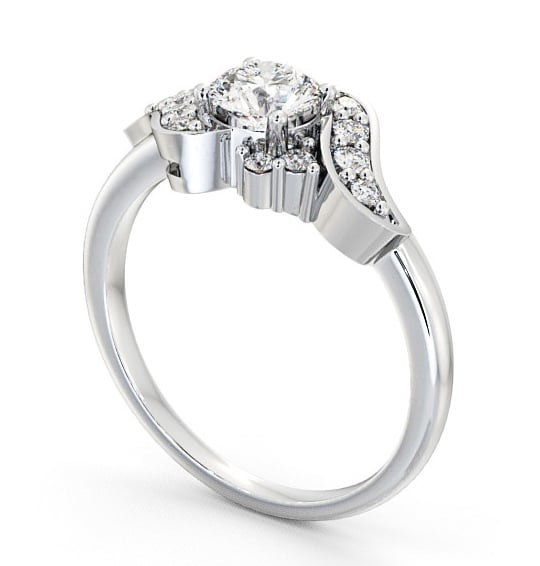 Round Diamond Unique Style Engagement Ring 18K White Gold Solitaire ENRD61_WG_THUMB1_1.jpg 