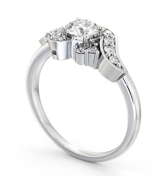 Round Diamond Engagement Ring Platinum Solitaire - Milo ENRD61_WG_THUMB1_4