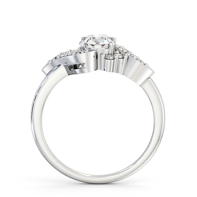 Round Diamond Engagement Ring 18K White Gold Solitaire - Milo ENRD61_WG_UP