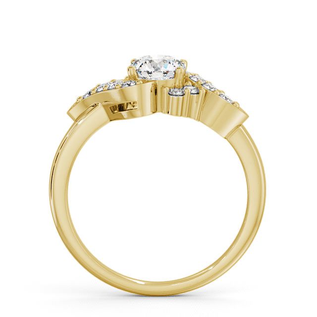 Round Diamond Engagement Ring 9K Yellow Gold Solitaire - Milo ENRD61_YG_UP