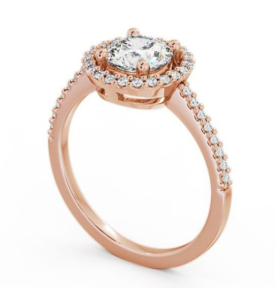 Halo Round Diamond Low Set Engagement Ring 18K Rose Gold ENRD62_RG_THUMB1