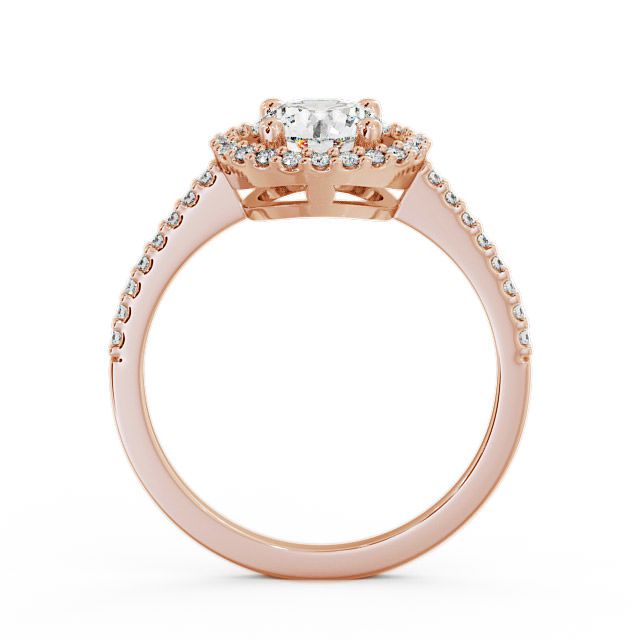 Halo Round Diamond Engagement Ring 9K Rose Gold - Kerris ENRD62_RG_UP