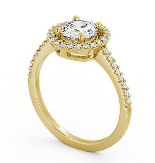 Halo Round Diamond Low Set Engagement Ring 9K Yellow Gold ENRD62_YG_THUMB1