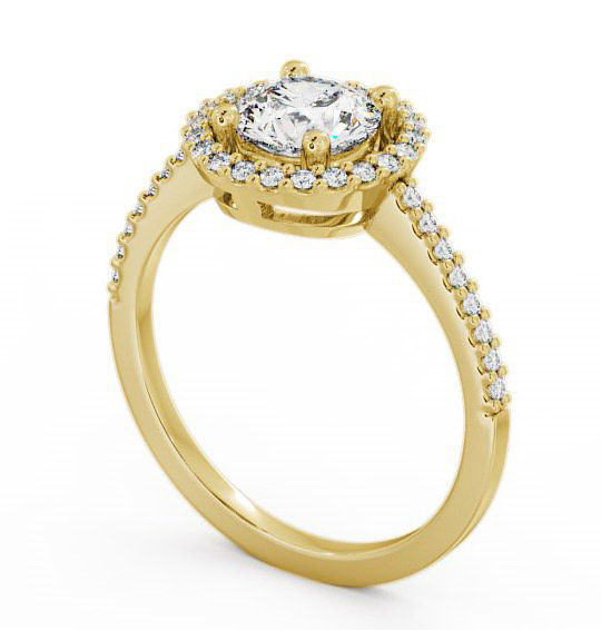 Halo Round Diamond Low Set Engagement Ring 18K Yellow Gold ENRD62_YG_THUMB1 