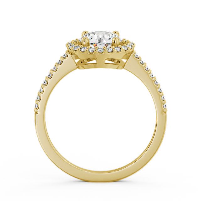 Halo Round Diamond Engagement Ring 9K Yellow Gold - Kerris ENRD62_YG_UP