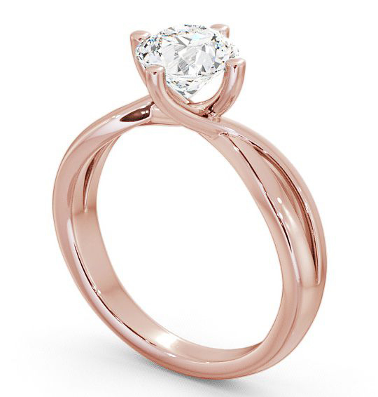 Round Diamond Open Band Engagement Ring 9K Rose Gold Solitaire ENRD63_RG_THUMB1