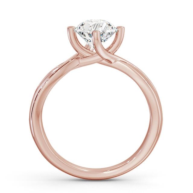 Round Diamond Engagement Ring 9K Rose Gold Solitaire - Alisery ENRD63_RG_UP