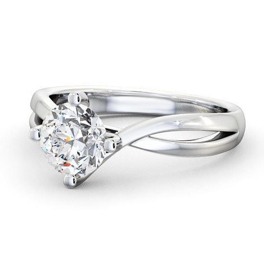 Alisery Round Diamond Engagement Ring Bow Band ENRD63_WG_THUMB2 