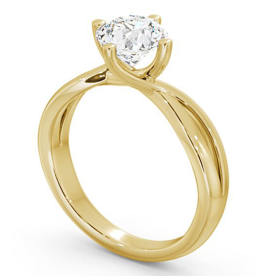 Round Diamond Open Band Engagement Ring 18K Yellow Gold Solitaire ENRD63_YG_THUMB1