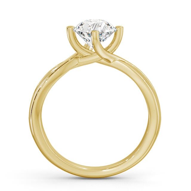 Round Diamond Engagement Ring 18K Yellow Gold Solitaire - Alisery ENRD63_YG_UP