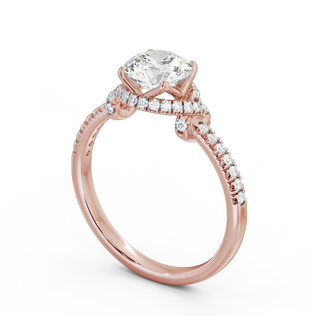 Halo Round Diamond Engagement Ring 9K Rose Gold - Chambery ENRD65_RG_SIDE