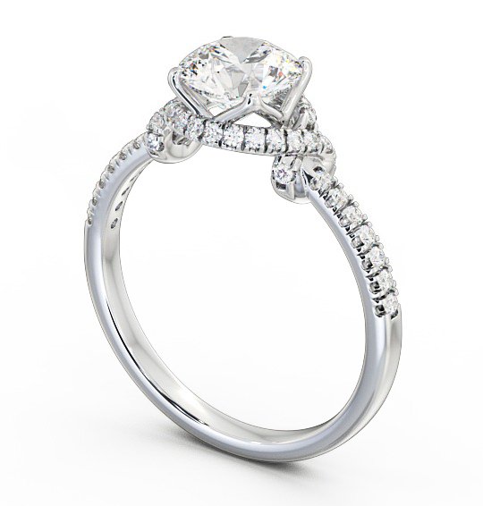 Halo Round Diamond Engagement Ring Platinum - Chambery ENRD65_WG_THUMB1