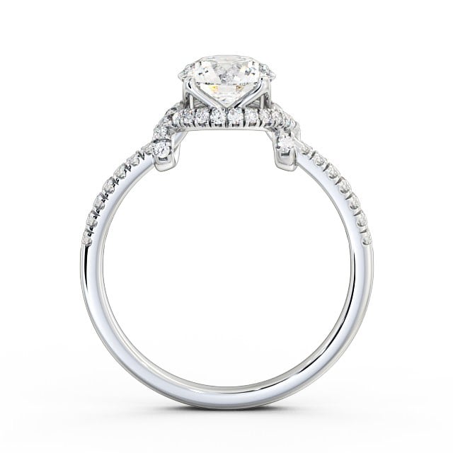 Halo Round Diamond Engagement Ring 18K White Gold - Chambery ENRD65_WG_UP
