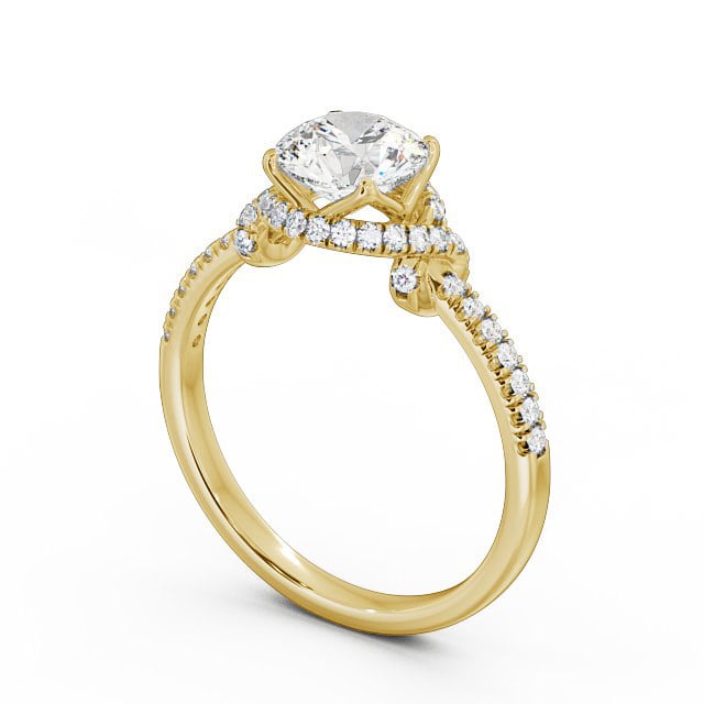Halo Round Diamond Engagement Ring 9K Yellow Gold - Chambery ENRD65_YG_SIDE