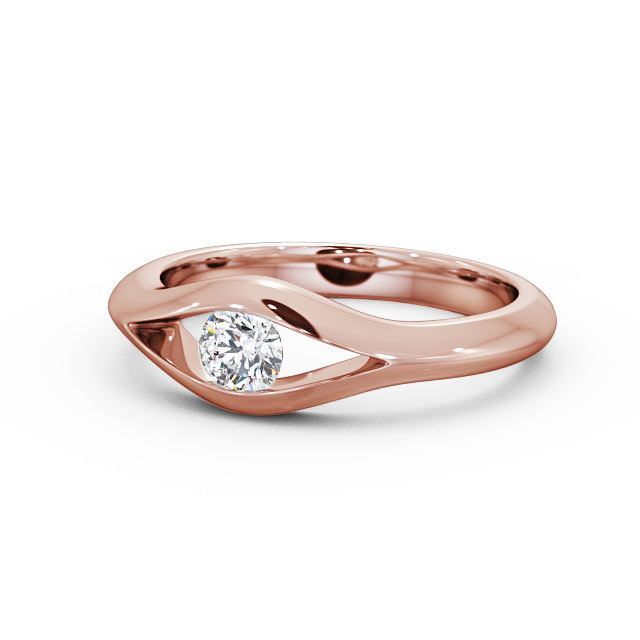 Round Diamond Engagement Ring 9K Rose Gold Solitaire - Kayla ENRD66_RG_FLAT
