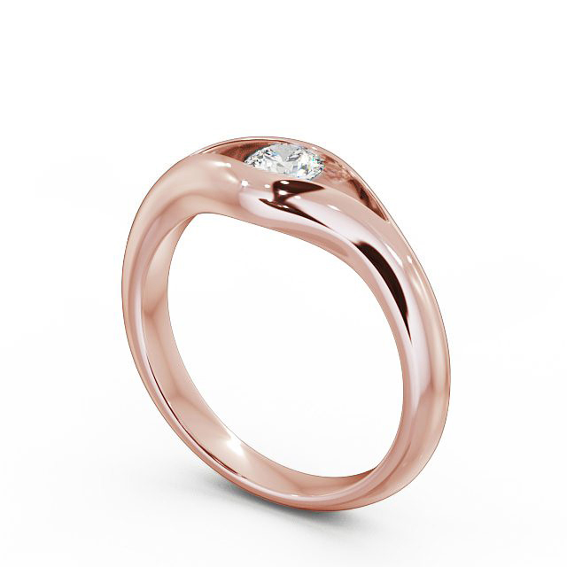 Round Diamond Engagement Ring 18K Rose Gold Solitaire - Kayla ENRD66_RG_SIDE