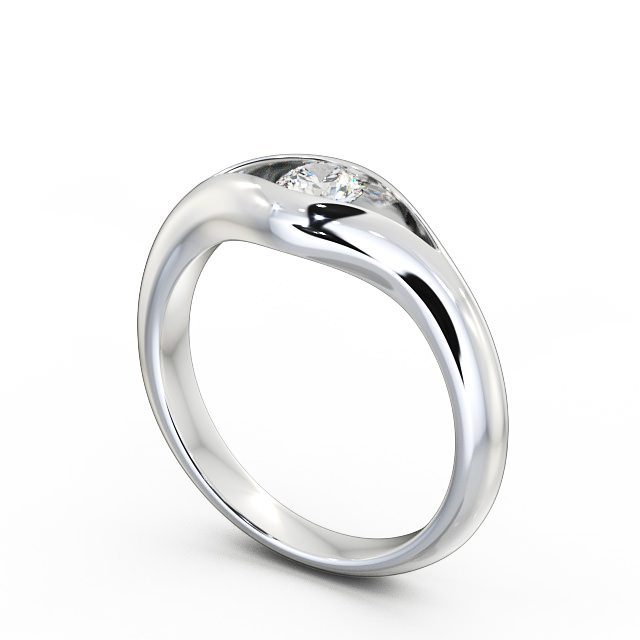 Round Diamond Engagement Ring Platinum Solitaire - Kayla ENRD66_WG_SIDE