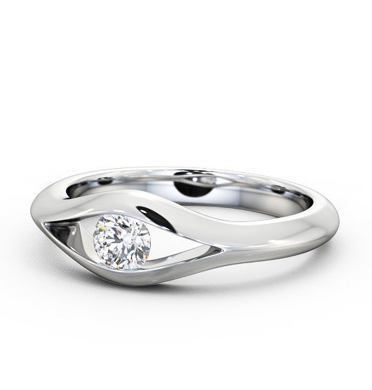 Round Diamond Tension Set Engagement Ring 18K White Gold Solitaire ENRD66_WG_THUMB2 