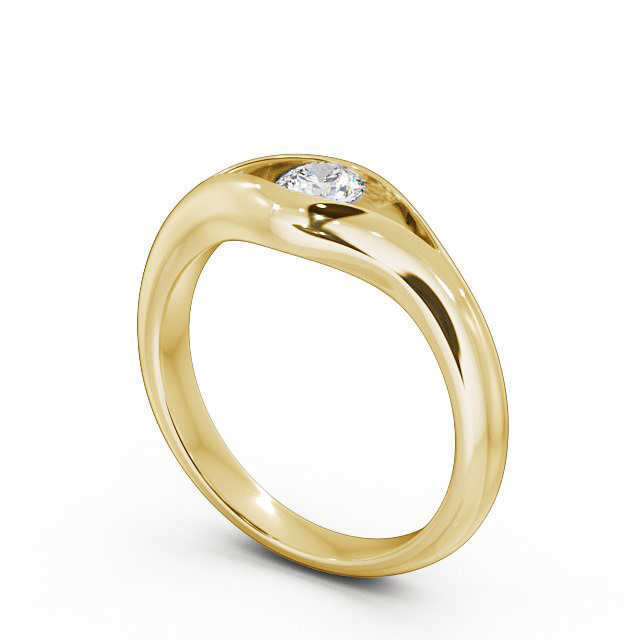 Round Diamond Engagement Ring 18K Yellow Gold Solitaire - Kayla ENRD66_YG_SIDE