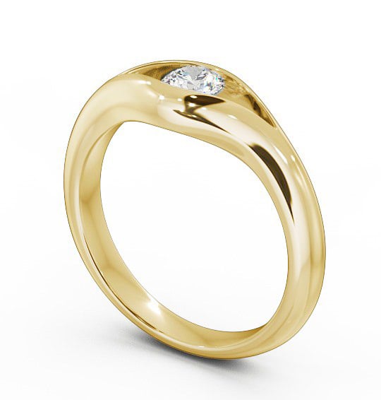 Round Diamond Engagement Ring 18K Yellow Gold Solitaire - Kayla ENRD66_YG_THUMB1