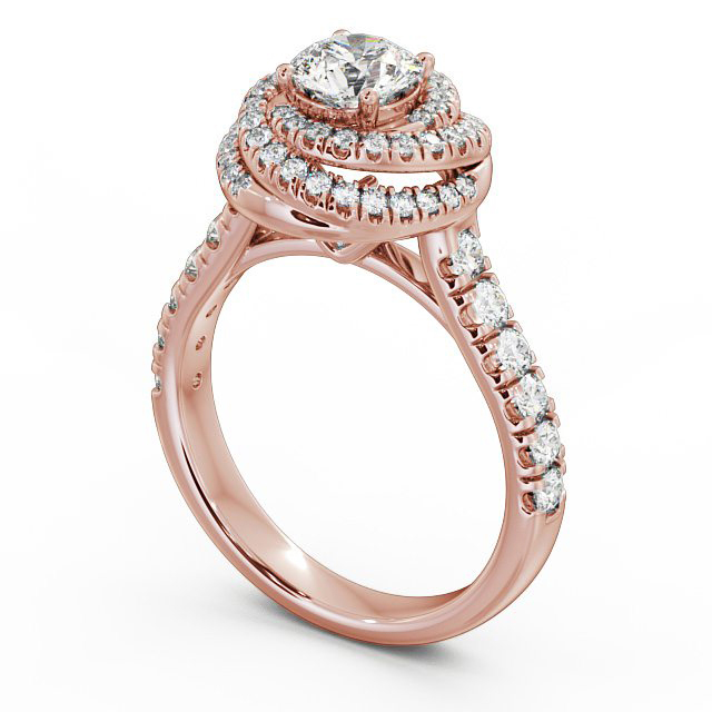 Halo 1.25ct Round Diamond Engagement Ring 18K Rose Gold - Lavinia ENRD68_RG_SIDE