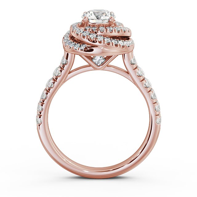 Halo 1.25ct Round Diamond Engagement Ring 18K Rose Gold - Lavinia ENRD68_RG_UP
