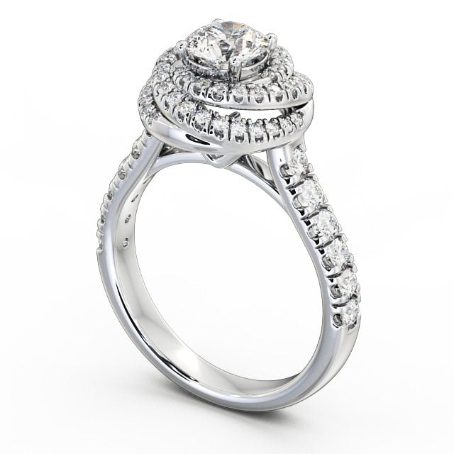 Halo 1.25ct Round Diamond Engagement Ring Platinum - Lavinia ENRD68_WG_SIDE