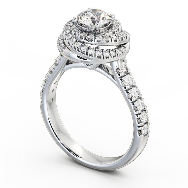 Halo 1.25ct Round Diamond Engagement Ring Palladium - Lavinia ENRD68_WG_SIDE