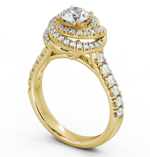 Halo 1.25ct Round Diamond Swirling Engagement Ring 18K Yellow Gold ENRD68_YG_THUMB1