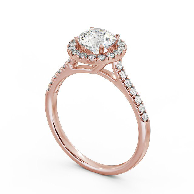 Halo Round Diamond Engagement Ring 18K Rose Gold - Isabelle ENRD69_RG_SIDE